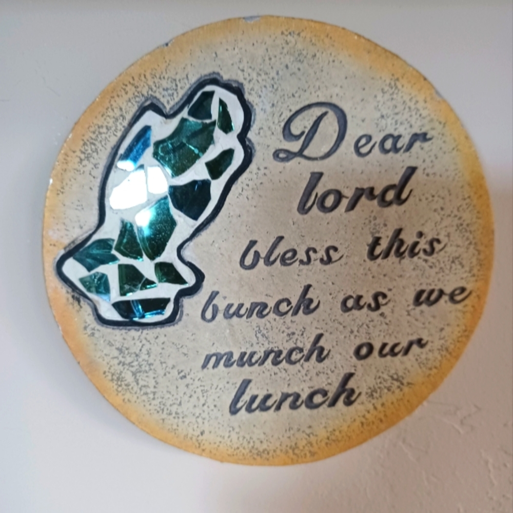 VINTAGE WALL ART ,STONE PLAGUE INDOOR/OUTDOOR